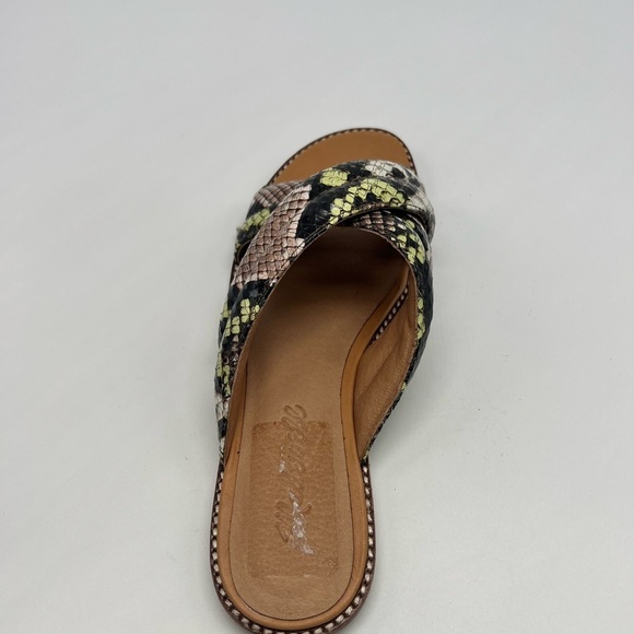 Madewell - The Skyler Colorful Snake Embossed Leather Slide On Sandal Size 6 - Picture 13 of 15